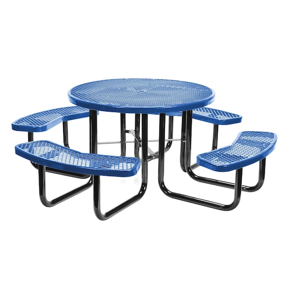 Vestil Round Top Picnic Table 46" Blue PT-MX-RT-46-BL - main